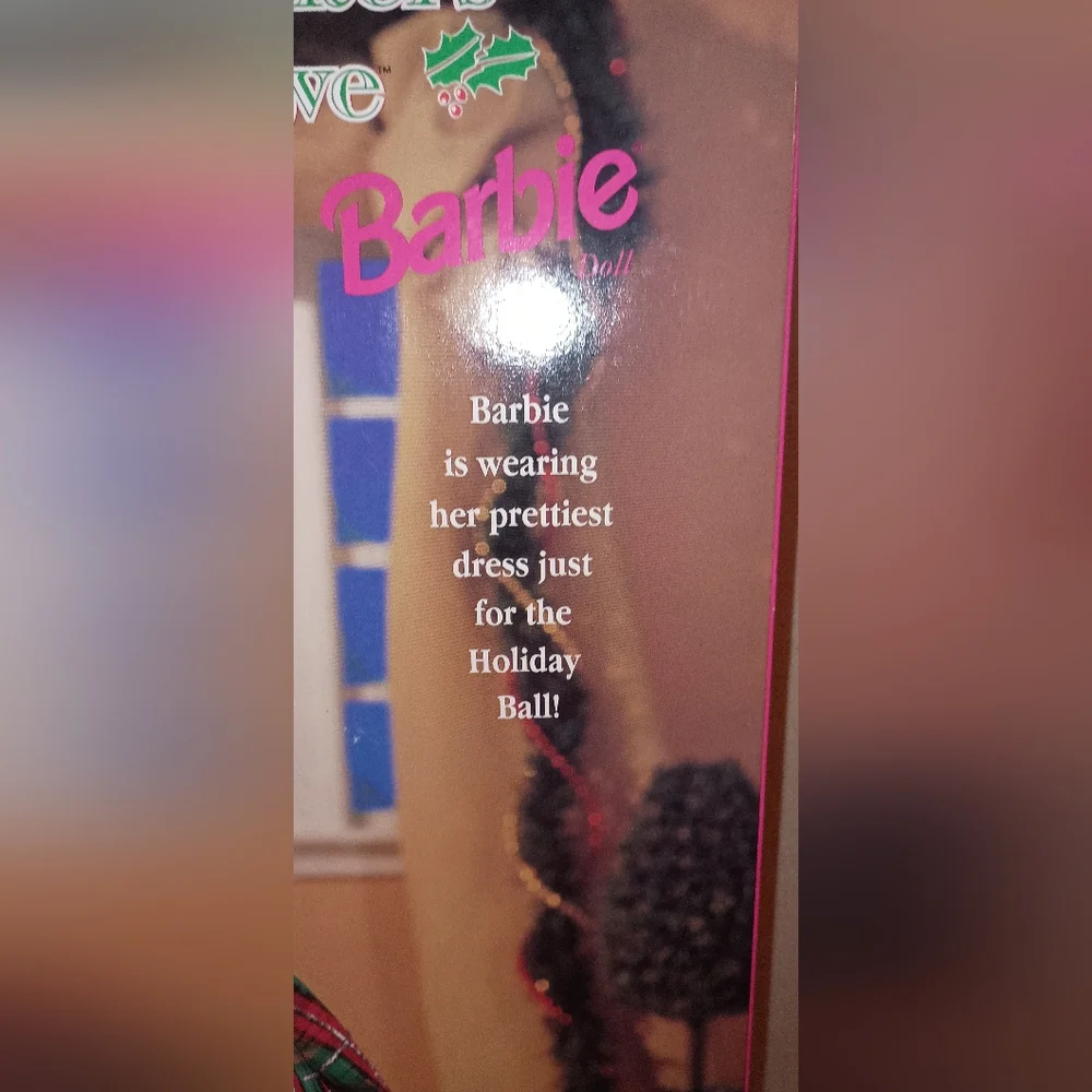 Barbie Winter's Eve 1994 Red Green Tafffa Red Dress NWT